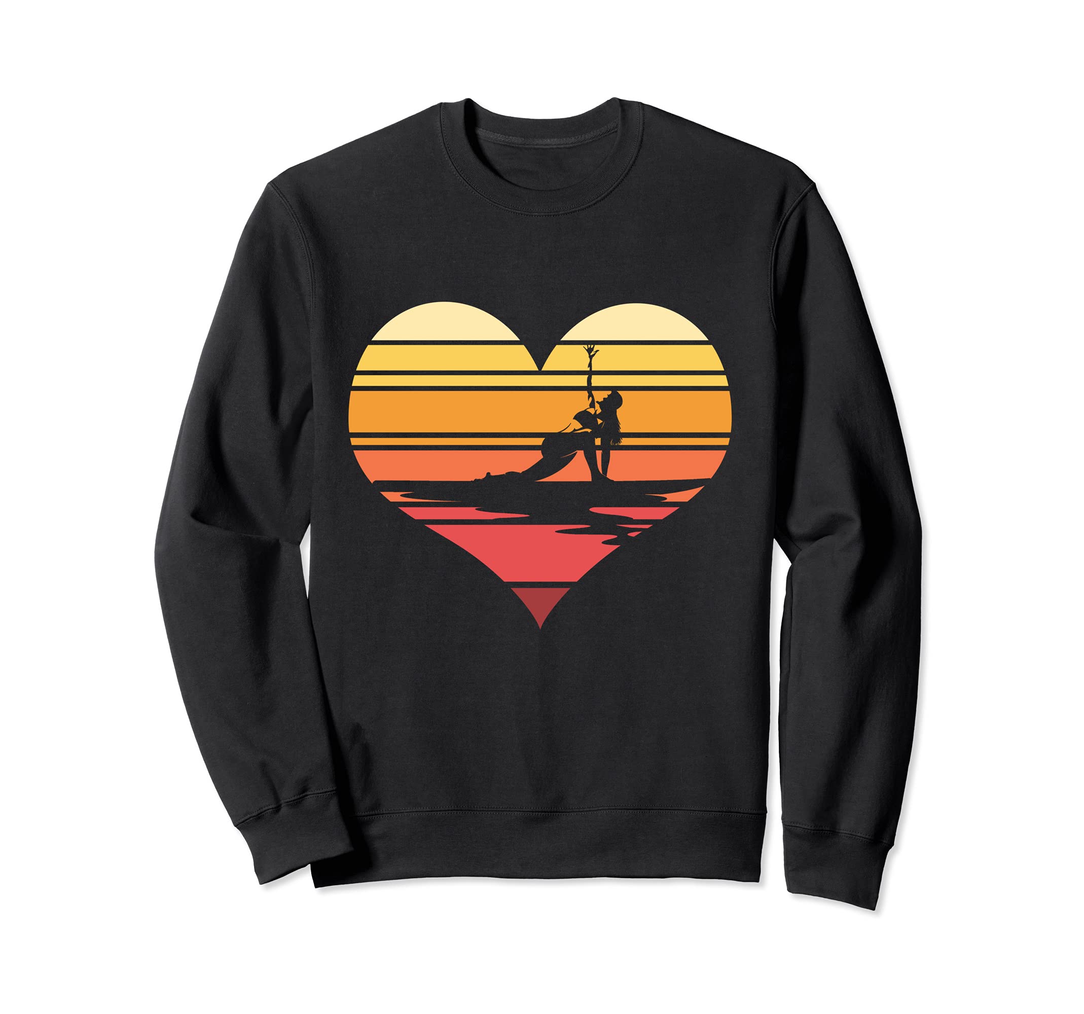 Retro Yoga Heart Stand Up Paddler Paddleboarding SUP Sweatshirt