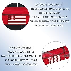 Trunk Organizer for Car,Unique US Flag Backseat Car
