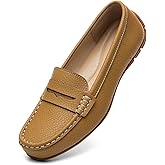 KORDAL Women's Comfortable & Lightweight Leather Penny Loafers Slip-Ons Cute Business Casual Dress Shoes Work Office Flats Everyday Walking Shoes Driving Mocs for Women