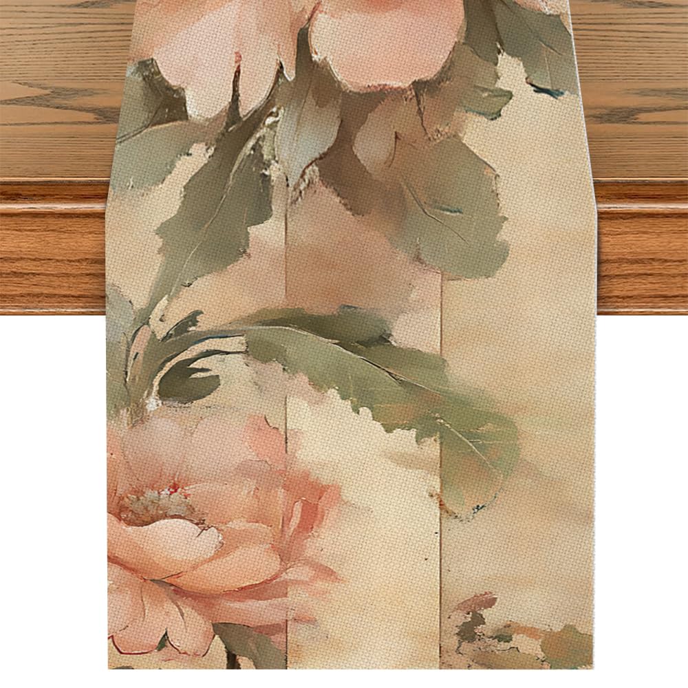 Photo 1 of *****2 piece*****ANNA QUEEN Flowers Table Runner 13 x 72 Inch for Dining Table, Table Runner for Seasonal Autumn Kitchen Dining Table Decoration for Home Party Decor Thanksgiving Harvest