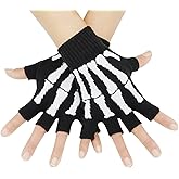 Bienvenu Unisex Stretchy Fingerless Hand Warmer Skeleton Gloves