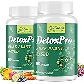 1000 MG Detox & Cleanse Capsules, 26-in-1 Plant-Based Formula for Detoxification, Detox Supplement for Women & Men, Natural Trace Binder, Liver, Antioxidant & Digestive Function, Vegan, 120 Counts