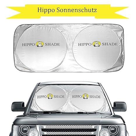 Hippo Sonnenschutz Auto Sommer, Sonnenblende Frontscheibe für SUVs, LKWs und Autos Mit UV-Schutz Sonnenschirm Nylon Größe ode