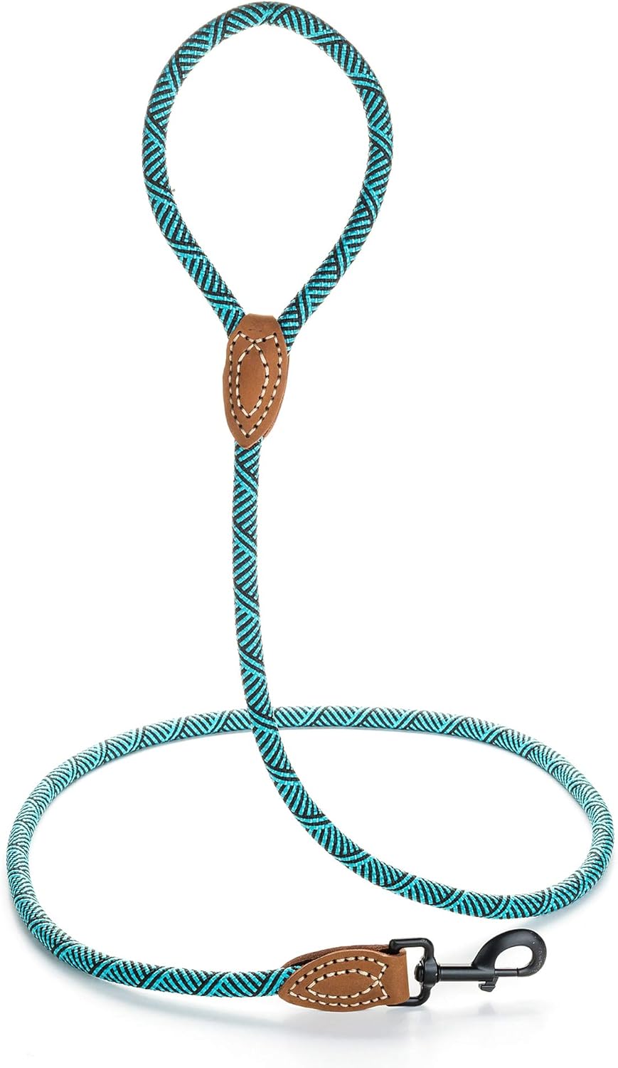 Mile High Life Rope Leash with Genuine Leather Connection, 6 FT/5 FT/4 FT, Heavy Duty Leash for Medium & Large Dogs(Green,60 Inch-1/2") - Image 4