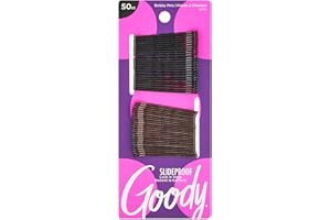Goody Metallic Bobby Pins - 50 Count, Black - 2 Inch Pins for Secure and Painless Hairstyling on All Hair Types