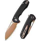 REMETTE RT-Camel Folding Pocket Knife, 3.1" D2 Steel Blade, G10 Handle | Button Liner Lock, Smooth Flipper Action, Reversible Deep-Carry Clip, Ergonomic Grip, EDC for Camping &amp; Hiking