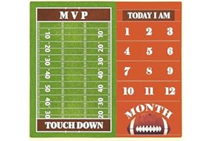GENERIC Football Field Baby Monthly Milestone Blanket – Soft Fleece Photo Background for Newborn Pictures, Sports Theme Baby Boy & Girl Tracker, Months 1–12 Keepsake Photography Mat