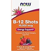NOW Foods B-12 10,000mcg Shots 0.5 ounce 12 Count Box Mixed Berry