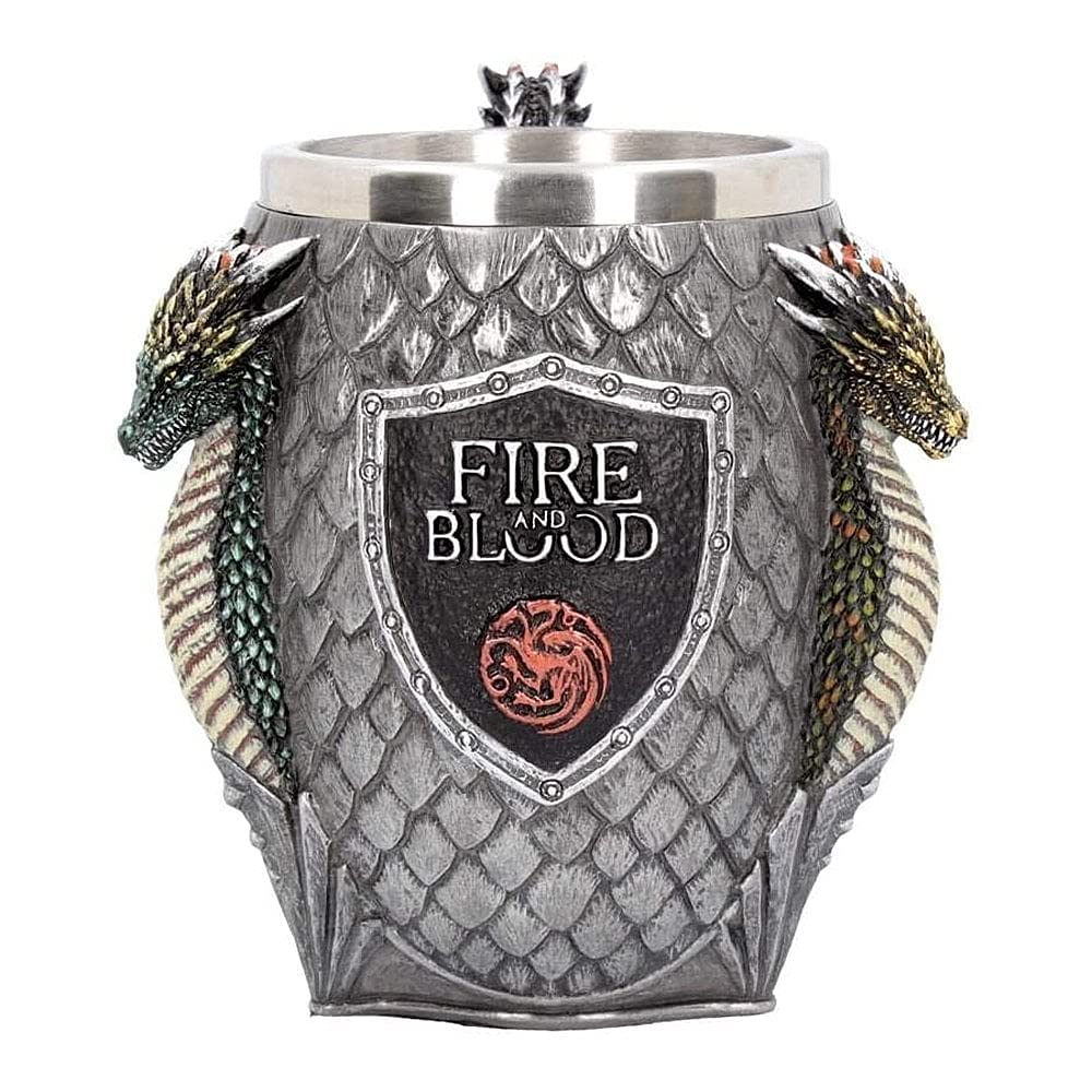 Nemesis Now B3704J7 House Targaryen Tankard Game of Thrones Mug 14cm Grey, Resin w/Stainless Steel Insert