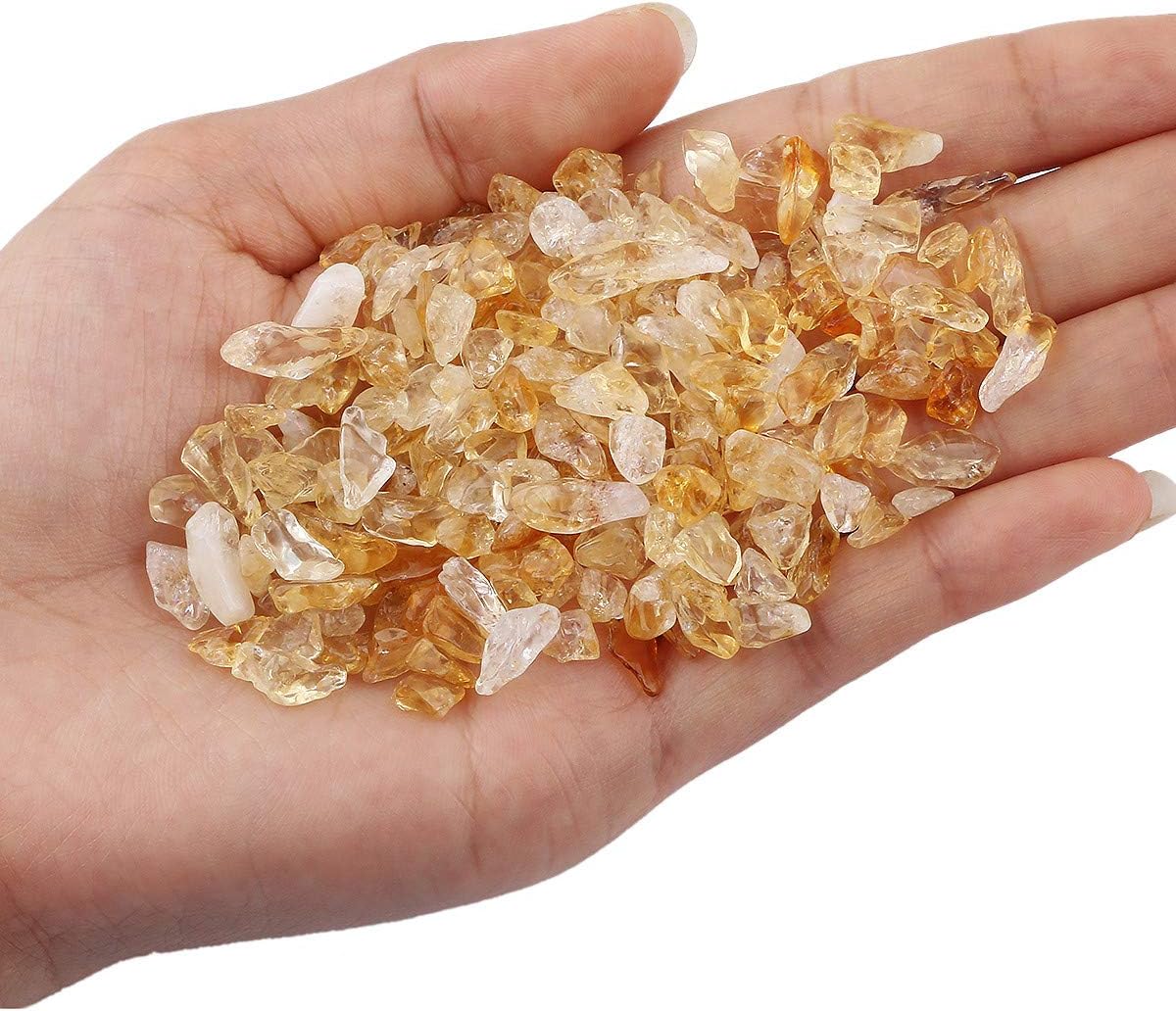 Nupuyai 1 lb Tumbled Citrine Crystal Chips Stone, Crushed Irregular Shape Healing Reiki Crystal Stone for Home Decoration - Image 3