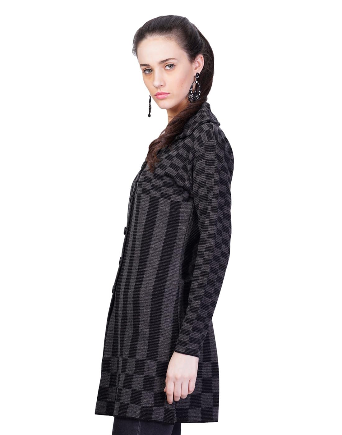 montrex black long coat for women