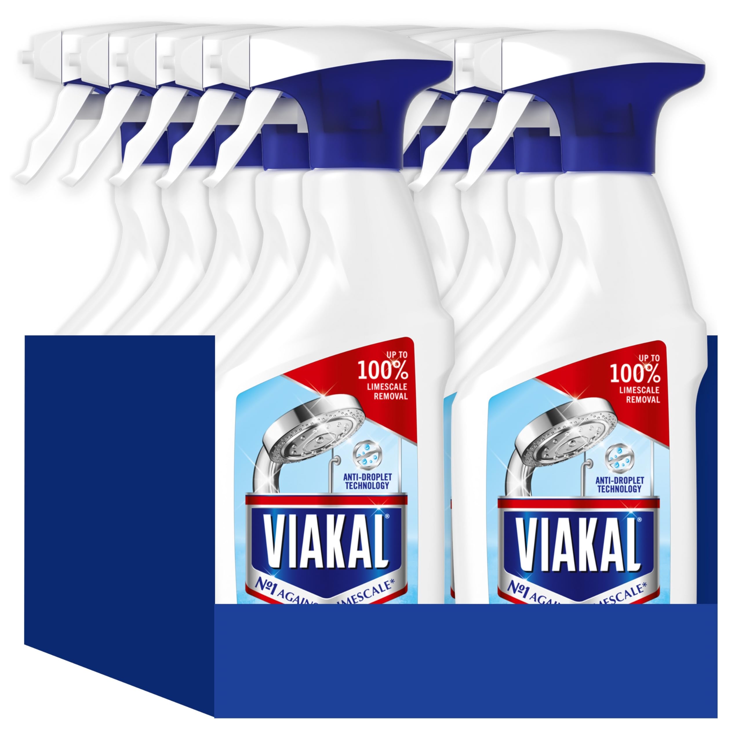 Viakal Limescale Remover Spray, Classic, Cleaning Products, Bathroom Cleaner Spray, 5 Litre (500 ml x 10), Toilet Cleaner Limescale Remover