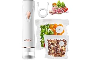 AOSKI Compact Vacuum Sealer for Food Sealer: Handheld Portable Vacuum Sealer Machine for Food Storage, Rechargeable Food Vacuum Sealing for Kitchen Travel Fridge Meal Prep, Gifts for Mom, Wife, Chef & Home