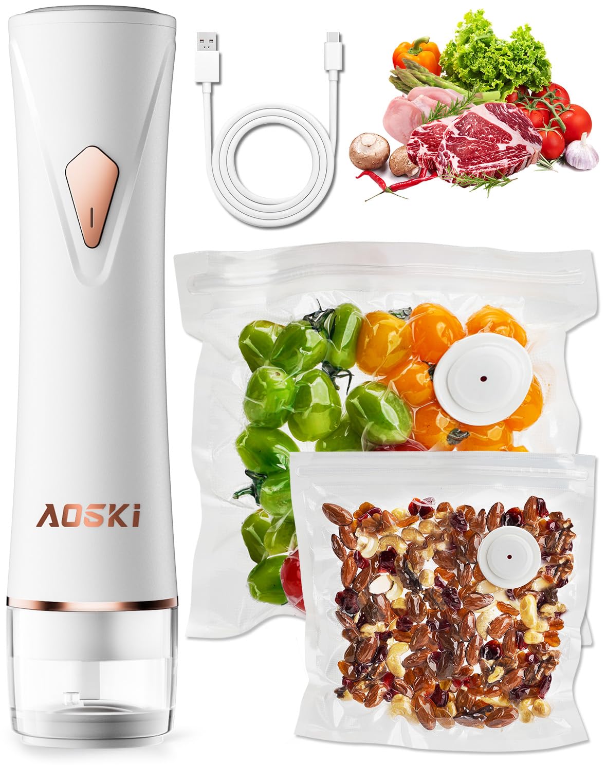 Photo 1 of Compact Vacuum Sealer for Food Sealer: Handheld Portable Vacuum Sealer Machine for Food Storage, Rechargeable Food Vacuum Sealing for Kitchen Travel Fridge Meal Prep, Gifts for Mom, Wife, Chef & Home