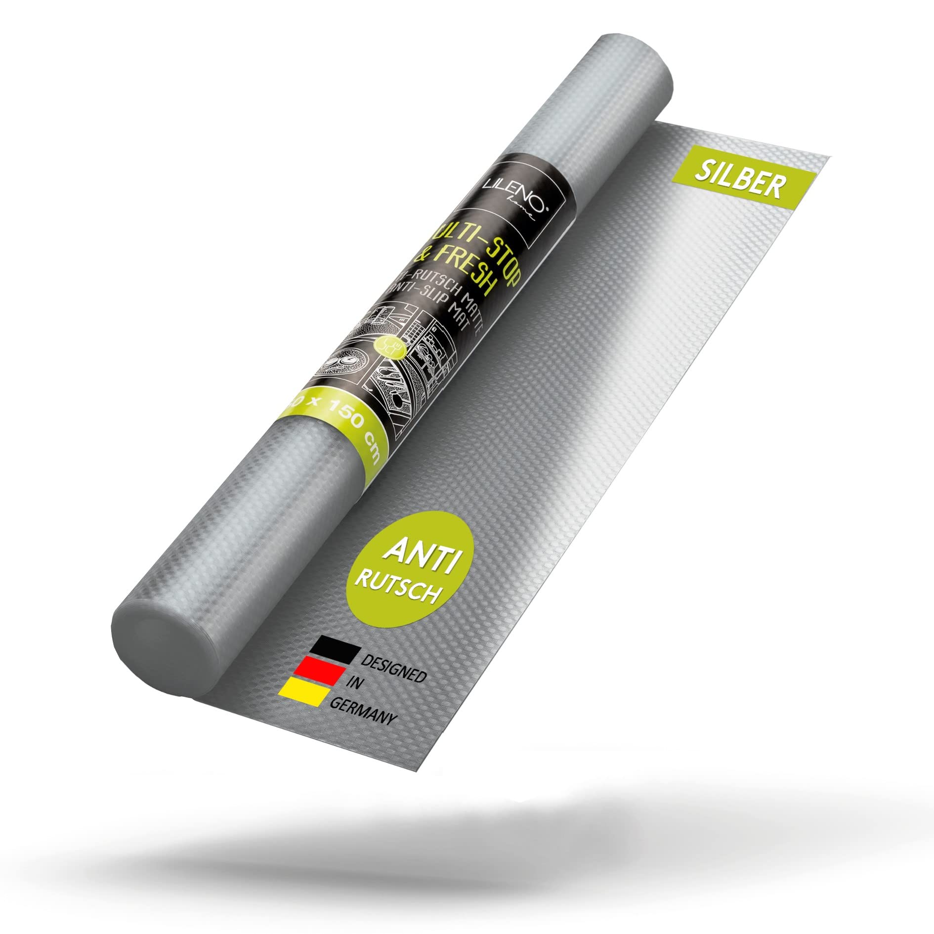 Lilena Home Drawer Mat 30x150cm (Silver) Set of 1 - Non-Slip Drawer Mat as Drawer Insert for Refrigerator - Storage Box Insert, Can Be Cut as Non-Slip Mats in Kitchen