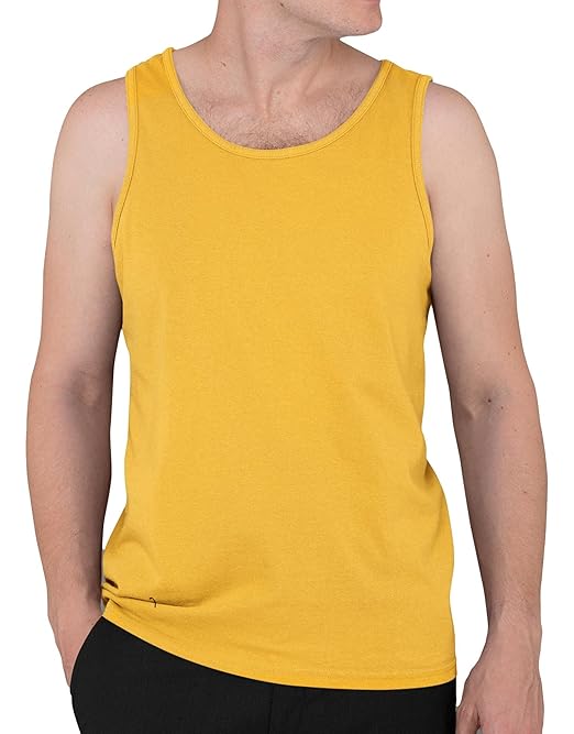 Buy ADDOLFY Men's Yellow Tank TOP at Amazon.in