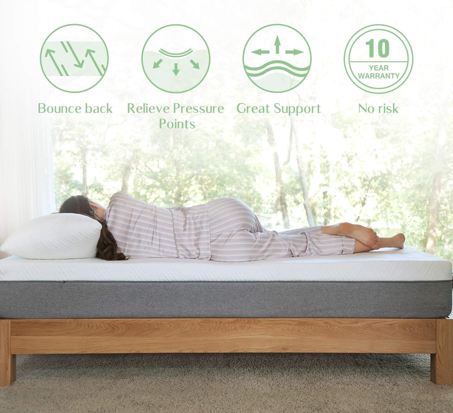 Novilla Queen Size Mattress, 12 inch Gel Memory Foam Mattress for a Cool Sleep & Pressure Relief, Medium Firm Feel with Motion Isolating, Bliss: Furniture & Decor