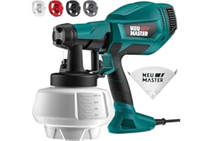 NEU MASTER Paint Sprayer, Electric Spray Paint Gun 1200ML Container/4 Nozzles/3 Patterns, Easy to Clean HVLP Paint Sprayers for House Painting, Home Interior and Exterior, Furniture, Fence, Ceiling