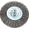 Forney 72739 Wire Wheel Brush, Coarse Crimped with 1/4-Inch Hex Shank, 4-Inch-by-.012-Inch