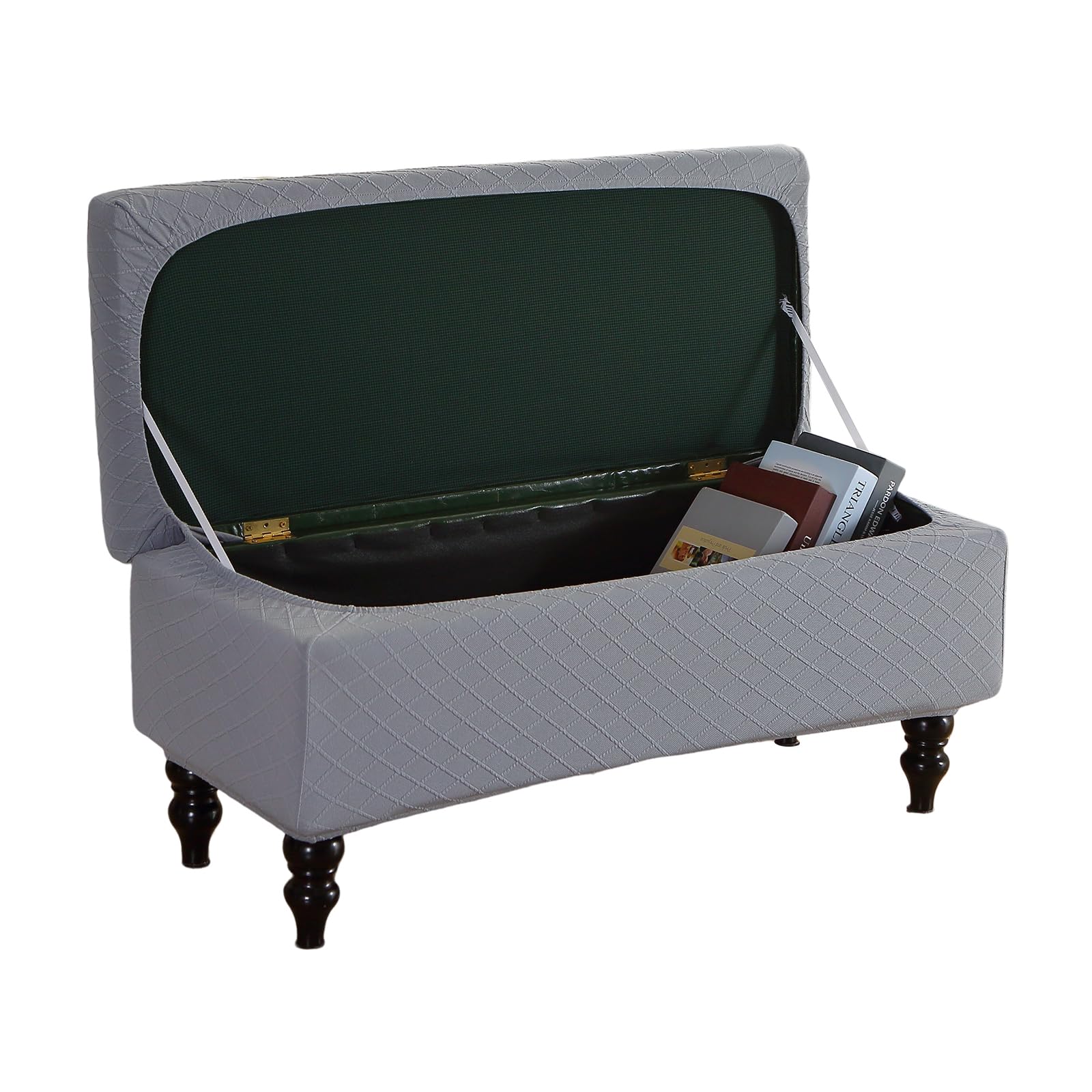 Photo 1 of FUANGUI Ottoman Cover Stretch Storage Ottoman Bench Slipcover Printed Folding Storage Bench Ottoman Cover Footrest Stool Slipcover Footstool Protector Cover with Elastic Bottom,Small