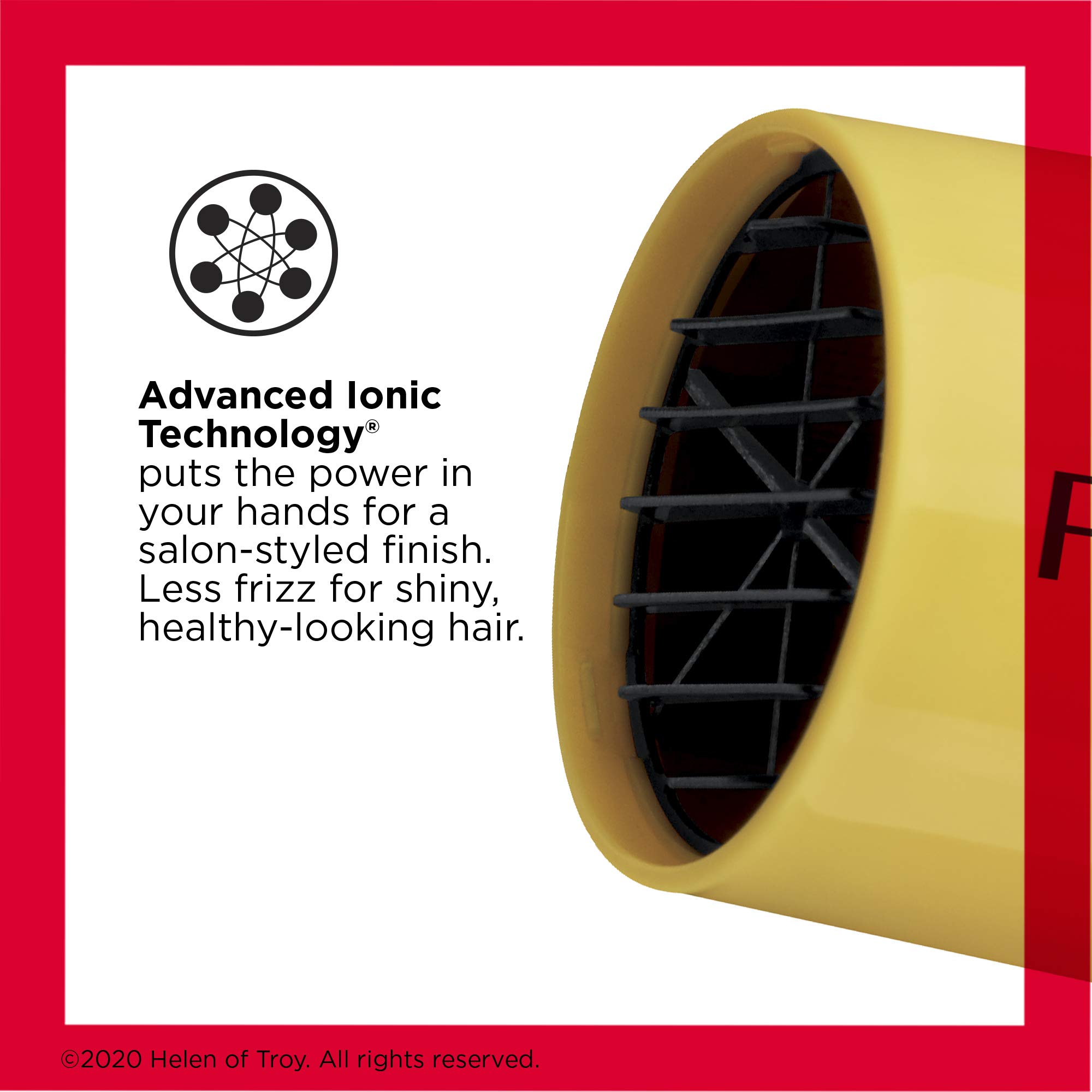 REVLON Compact Hair Dryer | 1875W Lightweight Design, Perfect for Travel, (Yellow)