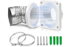 FRECCU Magnetic Dryer Vent Coupling Strong Magnetic Self-connection，Suitable for Confined Paces Magnetic Dryer Vent Coupler with 4 inch Hose,Magnetic Dryer Vent Connector Kit Easy to Connect（WHITE)