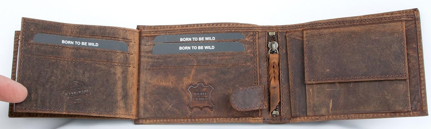 Strong Natural Genuine Leather Wallet HL - Just Leather No Fabric, Brown - Image 5