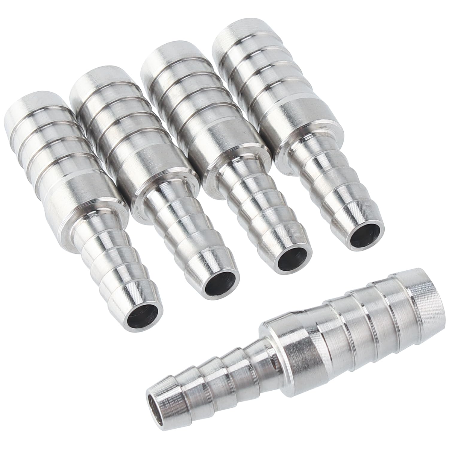 LTWFITTING Bar Production Stainless Steel 316 Barb Splicer Mender 3/8" Hose ID x 1/4"(6mm) Hose ID Fitting Air Water Fuel Boat (Pack of 5)