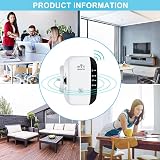 Ubcwin WiFi Booster Extender Repeater 3650 Sqft 45 Devices Ethernet Port White view 8