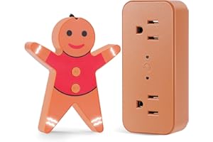ENLFJOSS Remote Control Outlet for Christmas Gingerbread Man, Wireless Remote Switch, with Built-in Music Feature, 100ft Range, for Christmas Tree Lights & Household Appliances, Gift for Christmas & Halloween