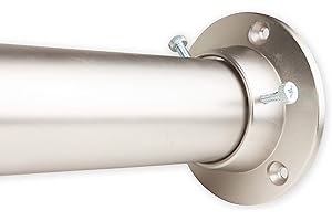 Rod Desyne C-1945-DP150-485 1.5" Premium Heavy Duty Adjustable Closet Rod with Socket Set, 48 x 84", Satin Nickel