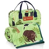 Aricove Weighted Blanket Kids, 7 lb, 40x60 inches, Small Twin Size, Soft Cotton, Machine Washable, Green/Jungle Animals
