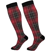 IBGIKWH Scottish Tartan Design Compression Socks for Women and men knee high stockings Sports Running Hiking Cycling Socks