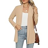 Micoson Long Sleeve Lightweight Thin 2025 Summer Cardigan for Women Casual Loose Fit Kimono Cover Up with Pockets