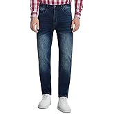AbleTree Jeans for Short Men 27" Original Straight Taper Fit Short Length Casual Stretch Denim Pants AT01