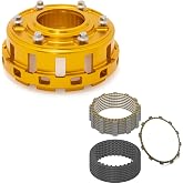 TOFR Clutch Basket w/Extra Clutch Plates for Harley Twin Cam 2007-2010 | Friction Steel Clutch Kit Compatible with FXDF FXDL FXDB FLHT FXS FLSTF FLTR FLHR