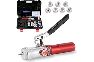 REDLOONG HVAC Swaging Tool Kit – Hydraulic Tube Expander for Copper Pipes, Compact Swage Tool with Tube Cutter, Deburring Tool & 7 Expander Heads (3/8”–1-1/8”) – Red (Red)