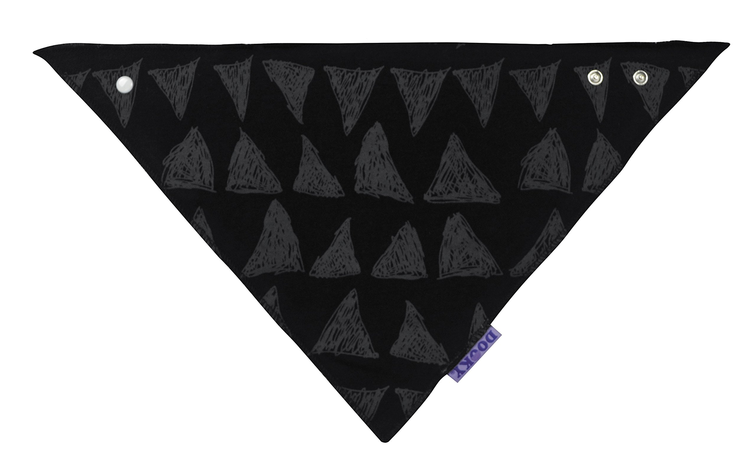 The Original Dooky Cotton Bandana Bib, Absorbent and Adjustable Grigio con Coroncine - Light Grey Crowns