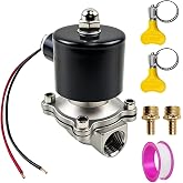 1/2"(12V) Stainless Steel Electric Solenoid Valve Pneumatic Air Valve Normally Colsed for Water Air Gas Fuel Oil