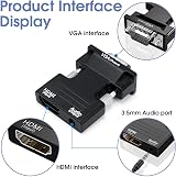 Aradoea Silver HDMI to VGA Adapter 1080P Full HD Converter w/ Audio Cable view 3