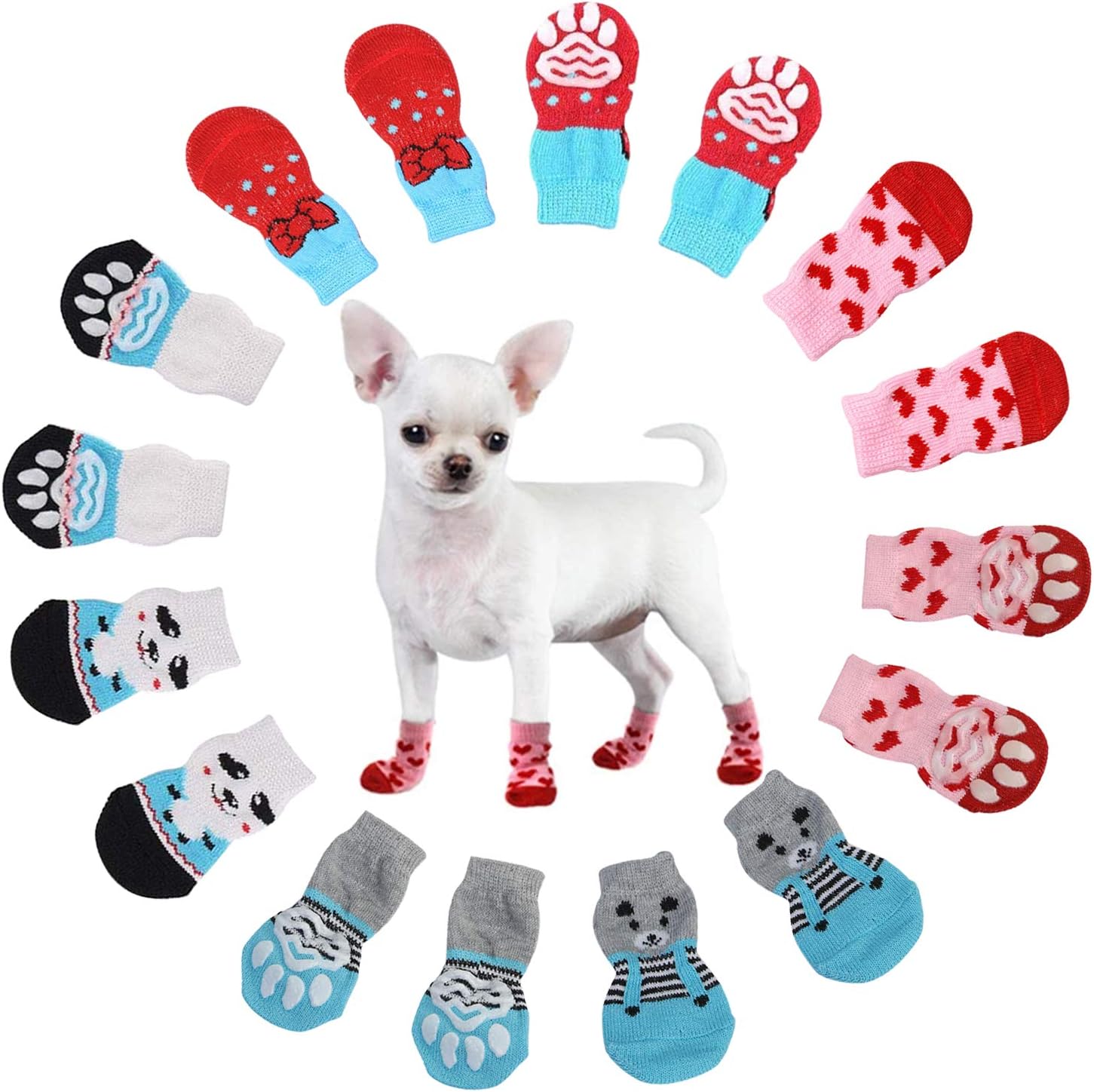 N\O Heiqlay Hundesocken Anti Rutsch Socken für Katzen Pfotenschutz Hund
