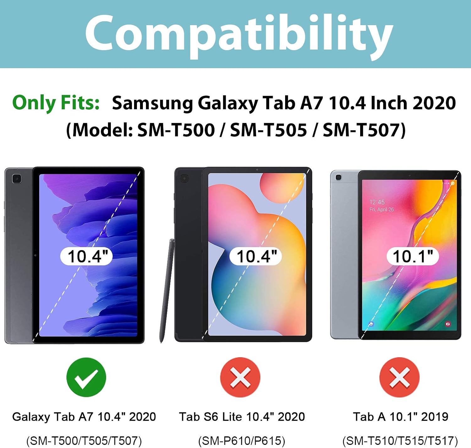 ProCase Kids Case for Galaxy Tab A7 10.4 Inch 2020 SM-T500 / T503 / T505 / T507, Lightweight Shockproof Protective Case Cover - Image 3