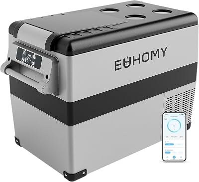 EUHOMY 40L Car Fridge Freezer 12V DC AC Portable Dual Zone Compressor