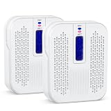 Rechargeable Small Dehumidifier, Pack of 2, Portable Mini Dehumidifier for Bathroom, Highly Efficient Dehumidification, Energy Saving, Suitable for Closet, Cars, Wardrobes