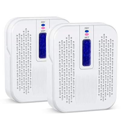 Rechargeable Small Dehumidifier, Pack of 2, Portable Mini Dehumidifier for Bathroom, Highly Efficient Dehumidification, Energy Saving, Suitable for Closet, Cars, Wardrobes