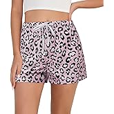 VENTELAN Women Pajama Shorts Soft Drawstring Waist Lounge Bottom Casual Summer Pj Short Pants Trendy Printed Sleep Shorts