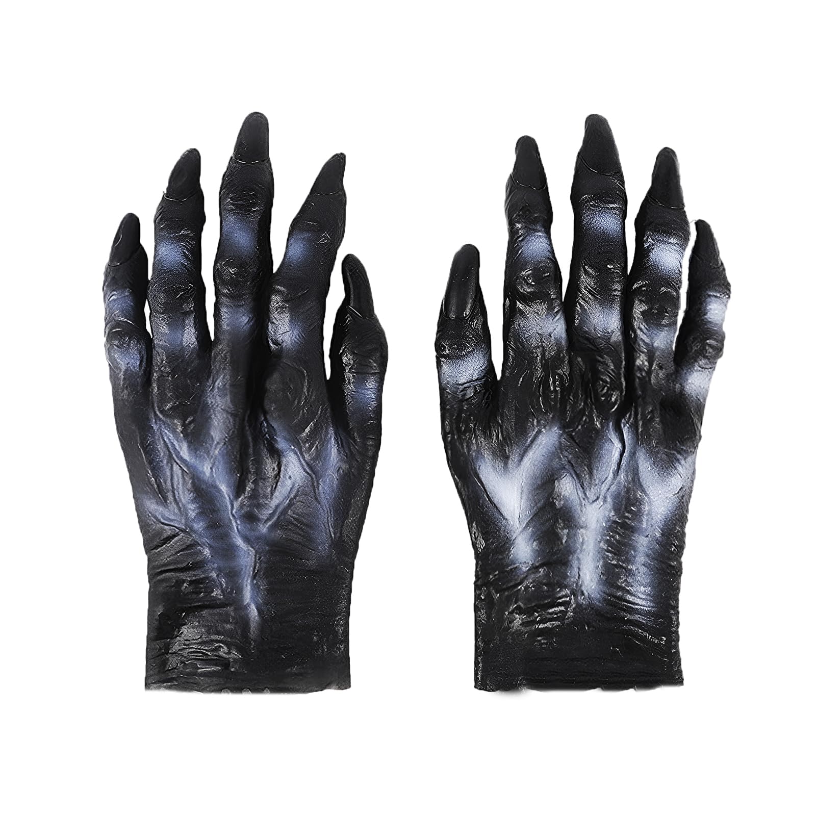 Faxianther Horror Werewolf Paw Gloves Men Women Halloween Cosplay Masquerade Mardi Gras Animal Wolf Grim Reaper Death Evil Devil Demon Gloves Claw Mitts Costume Accessory Dress Up Props Supplies — image 1