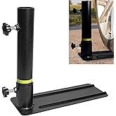 SFNSM Metal Flagpole Tire Mount, Adjustable Heavy Duty Tire Flag Pole Holder Fit 1.77" Diameter Flag Pole, Tailgate Flag Pole with Base, Black Portable Flag Pole Stand for Car, Camping, RV