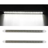 Partsam 2-Pack White LED Tail Light Bars - 17" 23 LEDs Surface Mount Reverse Backup Reverse Light Bar, Waterproof [DOT Compliant] for Trucks Trailers SUVs