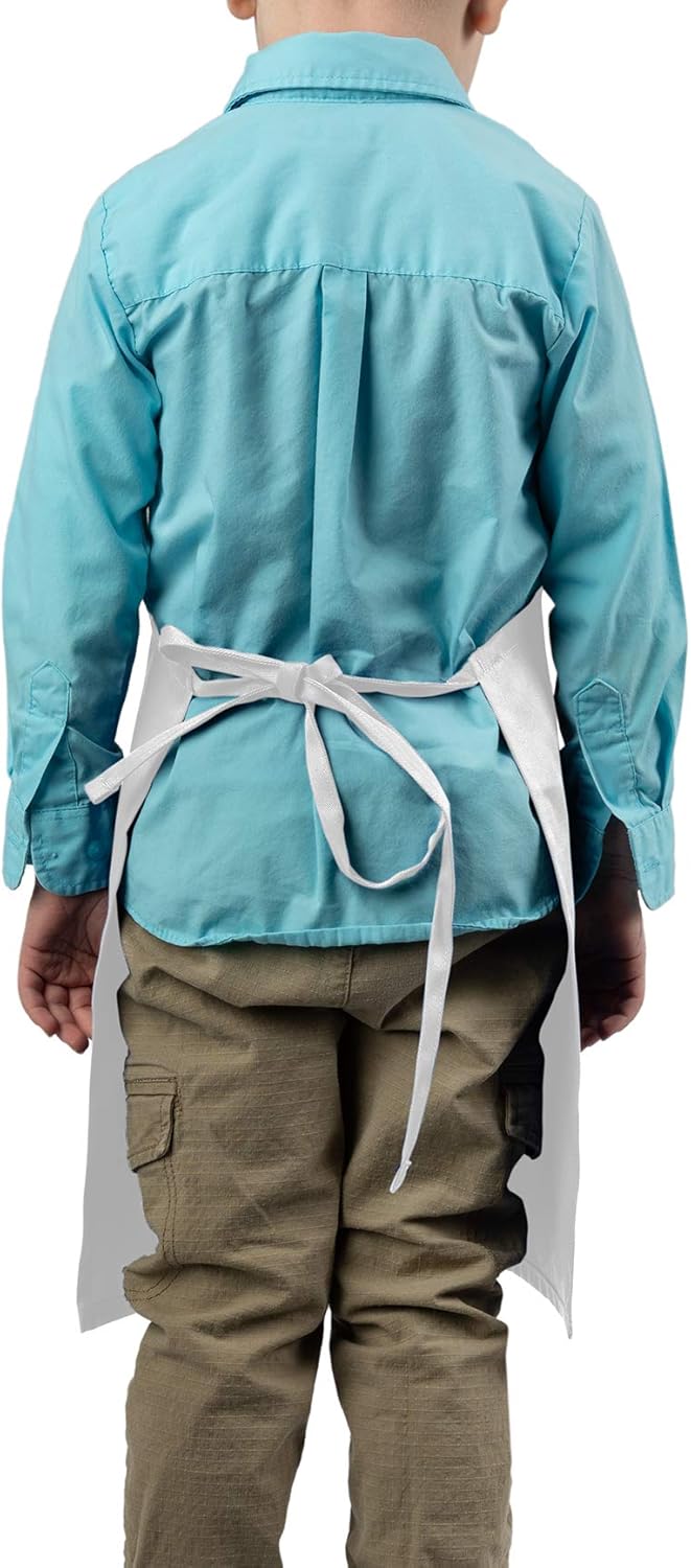 6 Pack -White Kids Apron, Medium Bib: Home & Kitchen